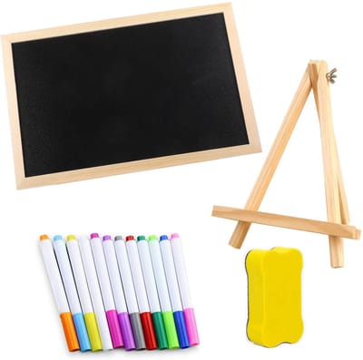 Unyqoos® Houten Krijtbordenset met Accessoires voor Creatieve Presentaties en Decoraties