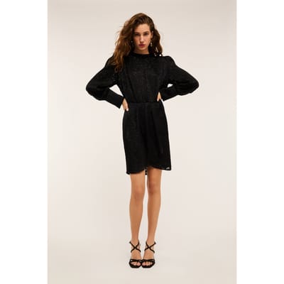 Motivi Devoré Satin Wraparound Mini Dress Black Größe: 36 | Minikleider Outlet | Damen | Schwarz