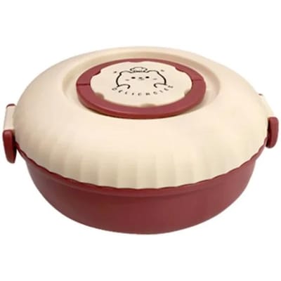 1200ml Draagbare Ronde Dubbellaagse Bento Box Magnetronbestendige Verwarmbare Lunchbox voor Studenten en Kantoorpersoneel Lunchbox Picknickbox