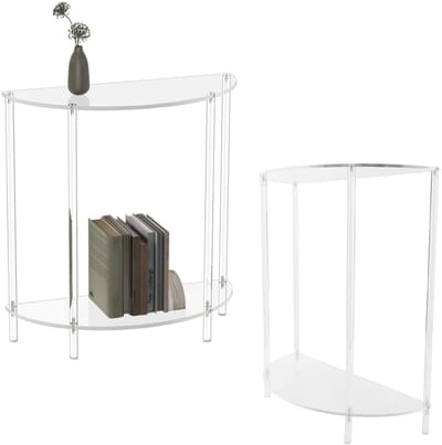 Dailygoods - Hoektafel - 2-laags - Modern ontwerp - Acryl - Voor woonkamer en slaapkamer - Ideaal voor interieur - Maan tafel