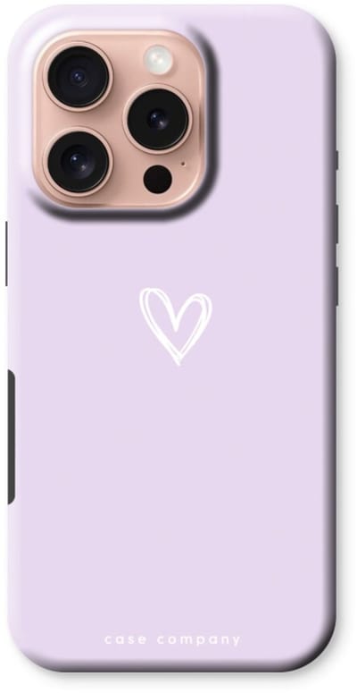 Case Company® - Hoesje geschikt voor iPhone 16 Pro hoesje - Klein hartje paars - Tough Case - Maximale Bescherming alle Kanten en Schermrand