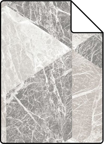 Proefstaal Origin Wallcoverings behang 3D marmer motief beige en taupe - 26,5 x 21 cm - 347317-S