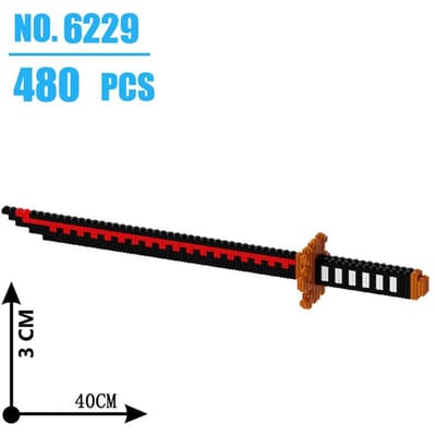 480 Pièces Blocs de Construction Épée de Samouraï Lame de Ninja Katana Anime Japonais Papillon Couteau Nichirin Briques Jouets Pour Enfants Adultes
