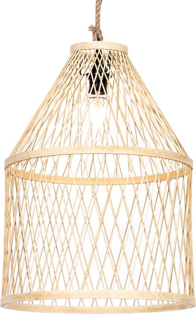 QAZQA calamus - Landelijke Hanglamp voor buiten - 1 lichts - Ø 40 cm - Naturel - Buitenverlichting