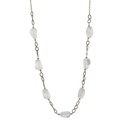 Behave - Ketting - Goud kleur met Transparante kralen - 85 cm lang