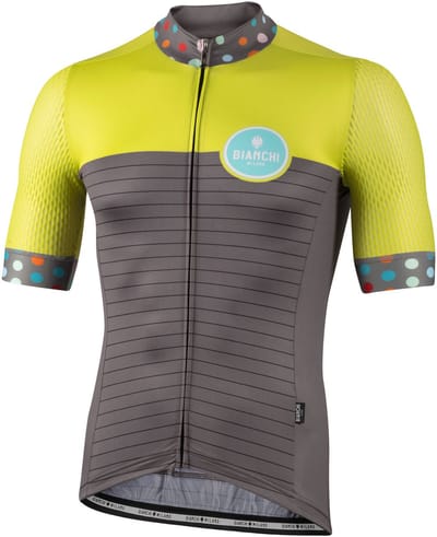 Bianchi Milano TALORO Fietsshirt korte mouwen Heren Grijs Lime - GRIGIO MAN LIME - XL