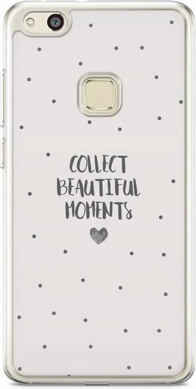 Casimoda® hoesje - Geschikt voor Huawei P10 Lite - Collect Beautiful Moments - Siliconen/TPU - Soft Case - Bruin/beige - Tekst
