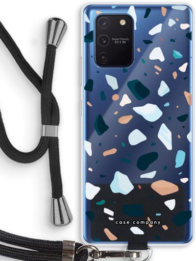 Case Company® - Hoesje met koord geschikt voor Samsung Galaxy Note 10 Lite hoesje met Koord - Terrazzo N°13 - Telefoonhoesje met Zwart Koord - Bescherming aan alle Kanten en Over de Schermrand