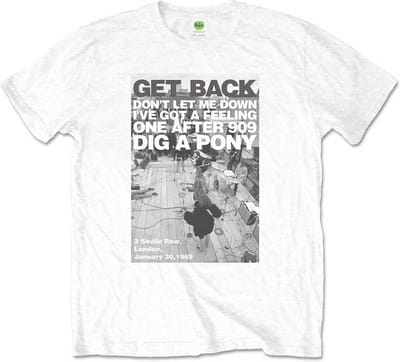 The Beatles - Rooftop Shot Heren T-shirt - S - Wit