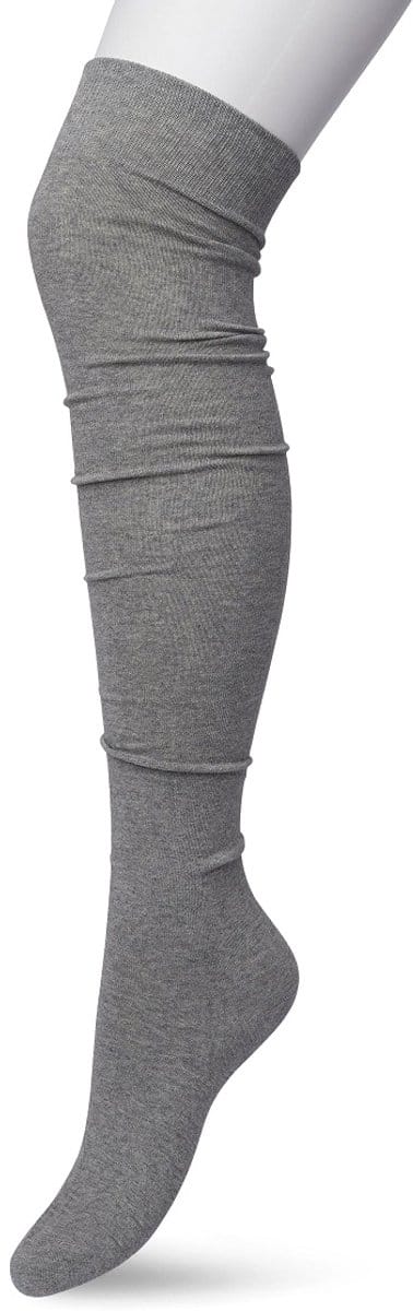Bonnie Doon Overknee Kousen Licht Grijs Dames maat 36/42 - Overknee Sokken - Over de knie - Katoen - Gladde Naden - Extra Comfortabel - Maximaal Draagcomfort - Warm - Overknees - Kniekousen - Lichtgrijs - Gemeleerd - Light Grey Heather - P53496.107