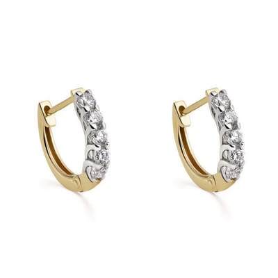 ITY LUX - Cuffs oorbellen hoepelmodel 18 karaats geelgoud met diamanten 0,35 karaat (10x 2 mm.) H SI2 kwaliteit