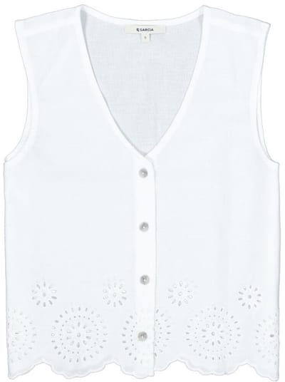 Garcia - Dames vest - Maat M - Vrouwen - wit - katoen