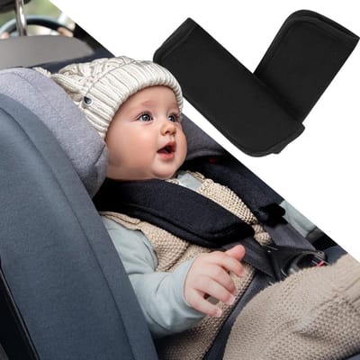 Veiligheidsgordelhoes - Gordelkussen - Comfortabel Reizen - Ademend Materiaal - 17 x 7 cm - Zwart
