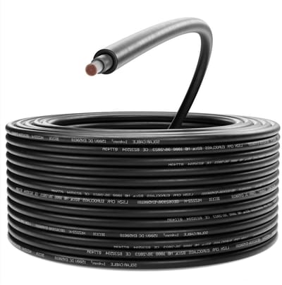 Zonnekabel - PV kabel Fotovoltaïsche kabel - Zonne-energie installatie - UV- en weerbestendig - 4mm² 100 meter - Zwart