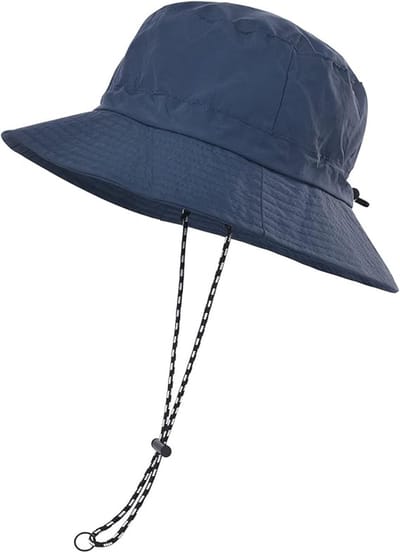 Unisex Outdoor Waterdichte Emmerhoed - Zomer Dun Snel Droog Opvouwbaar - Met Opbergtas - UV-Beschermende Zonnehoed - Marineblauw