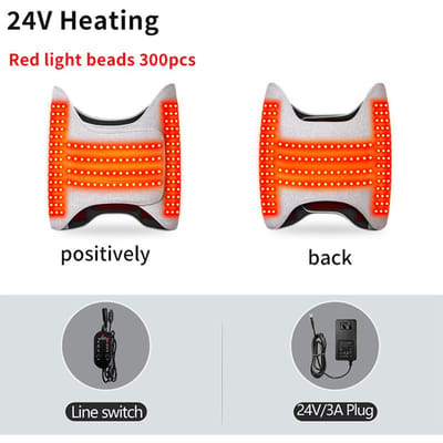 Masseur de hanche électrique avec thérapie par chaleur, multi-vibrations, pétrissage pour soulager la sciatique et la récupération musculaire, chaleur infrarouge EU-Plug white