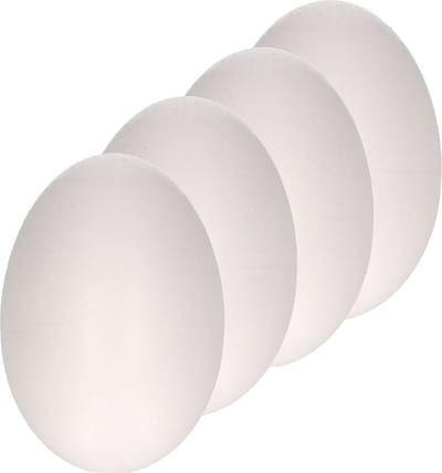 Piepschuim hobby vorm - Set van 4x stuks - ei - 12 cm - DIY knutsel figuren om te versieren - paasei