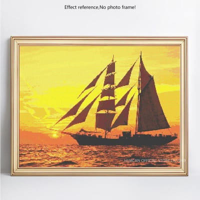 5D diamant schilderij volledige ronde zeezeilboot borduurwerk verkoop foto strass diamant 20X30