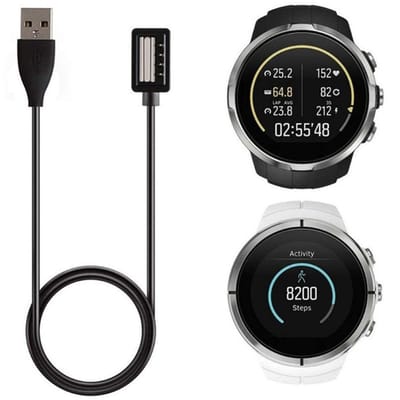 Dailygoody - Watch oplaadkabel - Oplaadkabel 1M - Hoogwaardige kwaliteit - Zwart - Krasvrij siliconenmateriaal - Geschikt voor 9 Baro Spartan S...