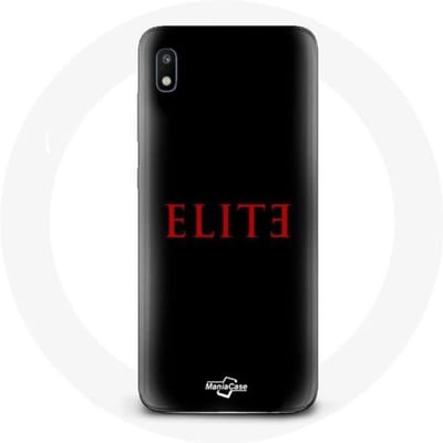 Coque - Samsung - Galaxy A10 Elite - Souple - Logo Rouge - Protection Synthétique noir