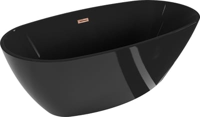 Mexen Eris vrijstaande badkuip 170 x 80 , zwart, overloop roségoud - 53441708070-60