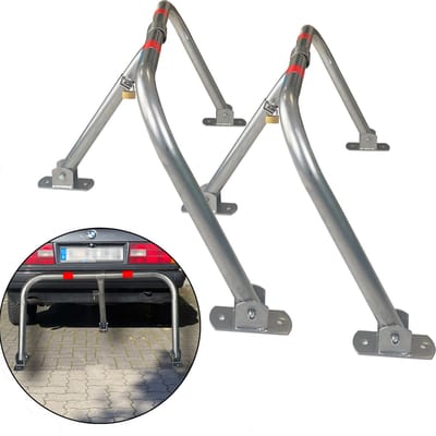 TRUTZHOLM - Slagboom Parkeerbeugel Set van 2 - 43 x 80 cm - Afsluitbaar - Parkeerpaal - Meerpaal - Parkeerblokkering - Garage Paal