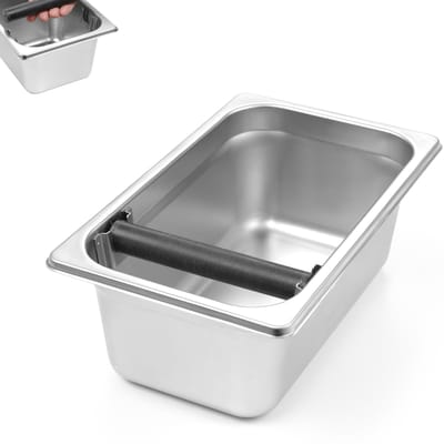 HENDI Afklopbak GN 1/4 – Roestvast staal – Verwijderbare klopstang – 265x162x100 mm