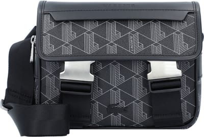 LACOSTE Schoudertas The Blend Messenger Bag Allover Monogram Noir Gris Zwart