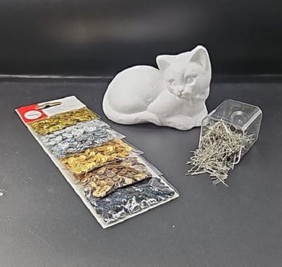 Piepschuim poes/kat voor te pailletten - volledig pakket