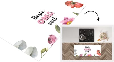 Keukenloper - Loper keuken - Spreuken - Quotes Beste Oma Ooit - Bloemen - Moederdag cadeautje - Oma - 120x50 cm - Keukenloper vinyl