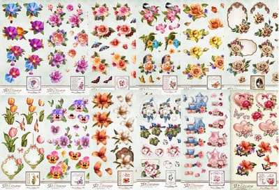 Ann's Paper Art 3D Decoupage Sheet - Christmas Baubles