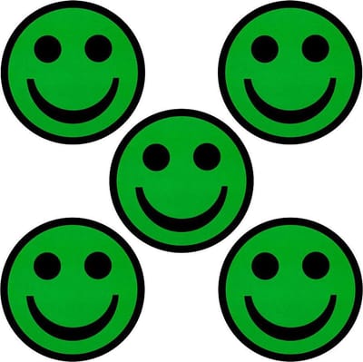 2DOBOARD Groene Smiley Magneten Whiteboard - 5 cm - 5 stuks - Weekplanner Whiteboard - Planbord Kinderen Koelkast - Weekplanner kind - Planbord kind