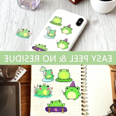 50 Stuks Kikker Stickers Set - Waterdichte Zelfklevende Cartoon Dieren Stickers voor Fiets, Skateboard en Bagage - Aesthetic en Kawaii Ontwerpen