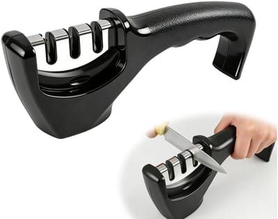 Dailygoods - Professionele Handmatige Messenslijper met Drie Niveaus