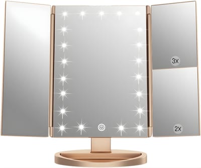 AHD® Vanity Spiegel - Hollywood Spiegel - Bright Beauty Vanity Makeup Spiegel - Goud - 28cm x 18cm x 7cm