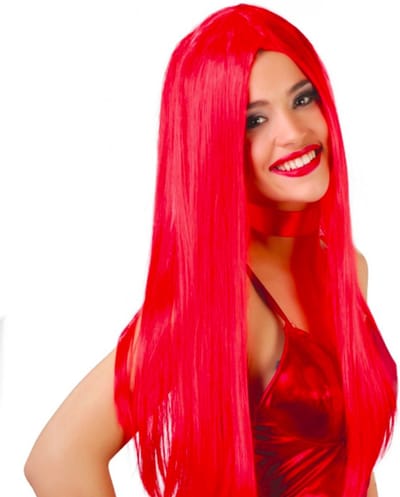 Fiestas Guirca - Pruik Lang Rood haar - Halloween Pruik - Halloween accessoires - Halloween outfit - Pruiken - enge pruiken