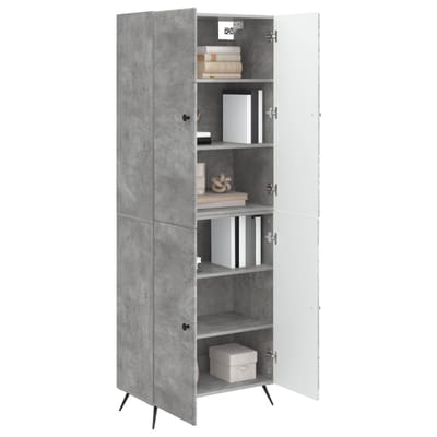 vidaXL - Kast - Set - 2 - st - Betongrijs - Bewerkt - hout