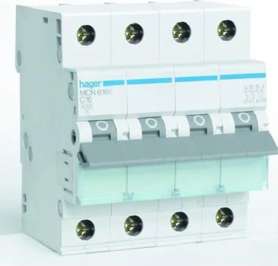 Hager Miniature circuit breaker mcb 3p+n 6ka c-40a