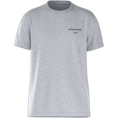 Björn Borg Essential 1 T-shirt Heren Lichtgrijs 100 % Katoen - Sportshirt Mannen - Maat S
