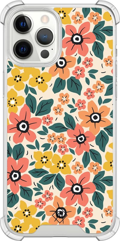 Casimoda® hoesje - Geschikt voor iPhone 12 Pro Max - Blossom - Shockproof case - Extra sterk - TPU/polycarbonaat - Multi, Transparant