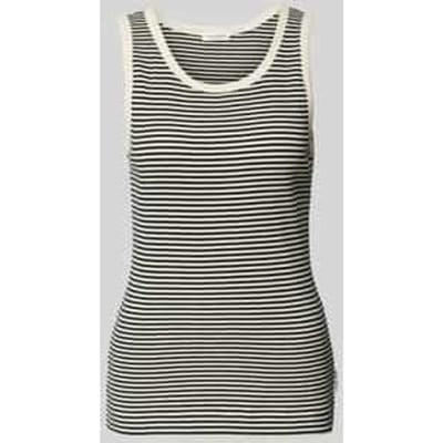 Slim fit top in een gestreepte katoenmix