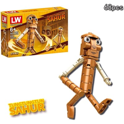 Haai Figuur Tungtungsahur Figuur Blok Speelgoed Tralalero Tralala Figuur Kinderen Educatief Bouwsteen Assemblage Speelgoed Cadeau