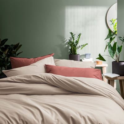 Matt & Rose Dekbedovertrek Naturel - 260 x 240 + 2x 65 x 65 cm - Gewassen Katoen