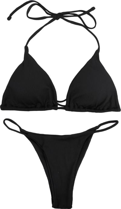 Solidchoice - Dames Bikini Set - Triangel Thong in Zwart