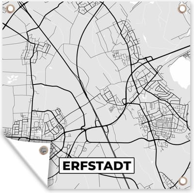 Tuin poster Stadskaart - Erfstadt - Kaart - Duitsland - Plattegrond - 200x200 cm - Tuindoek