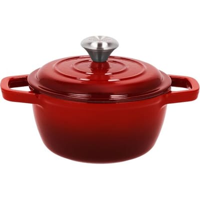 SILVERCREST Gietijzeren pan, Ø16 cm (Rood)