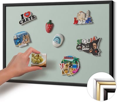 Wallfluent - Lichtgroen Magnetisch Bord in Verschillende Kleuren - 60 cm x 40 cm - Magneetbord met Zwarte Frame - Celadon kleur - Magneetbord Multifunctioneel - Magnetisch Bord voor Thuis en Kantoor - Magneetbord Voor Thuiskantoor
