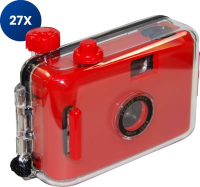 CaptainXL Wegwerpcamera - Fotocamera - Fototoestel - Analoge Camera - Waterdichte Case - Verschillende Kleuren Wegwerpcamera's - Rood - Inclusief Fotorol voor 27 Foto's