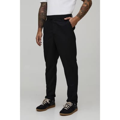 Hoge Taille Slim Toelopende Pantalon Met Gesneden Pasvorm | Black | Size 28