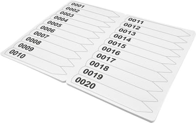 CombiCraft Steeketiketten genummerd 20x120mm wit - per 100 etiketten